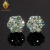 Ready to Ship Fashion Jewelry 925 Sterling Silver Vvs Moissanite Colorful Blue Black Big Flower Earrings for Women Men