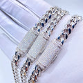 Ready to Ship 8mm 10mm 12mm 14mm 18mm Iced Out Hip Hop Moissanite Diamond 316L Stainless Steel Gold Plated Cuban Link Chain