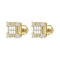Custom High Quality 14K Solid Gold Diamond Earrings Unisex Hip Hop Baguette VVS Moissanite Stud Earring Gold for Party Gift