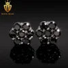 Ready to Ship Fashion Jewelry 925 Sterling Silver Vvs Moissanite Colorful Blue Black Big Flower Earrings for Women Men