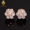 Ready to Ship Fashion Jewelry 925 Sterling Silver Vvs Moissanite Colorful Blue Black Big Flower Earrings for Women Men