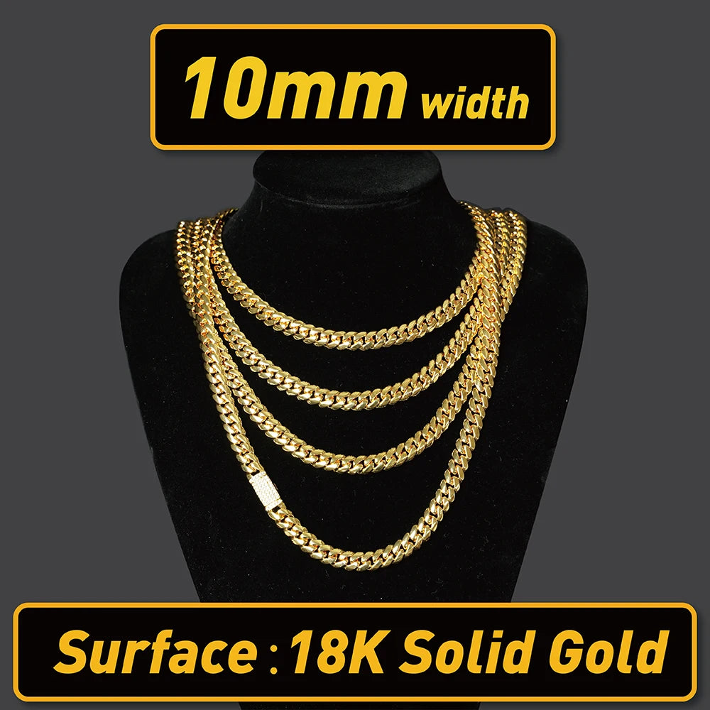 Wholesale Choker 18k Gold Custom Gold Cuban Link Chain 24k Gold Cuban Miami Chain 20mm Miami Cuban Chain Necklace