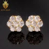 Ready to Ship Fashion Jewelry 925 Sterling Silver Vvs Moissanite Colorful Blue Black Big Flower Earrings for Women Men