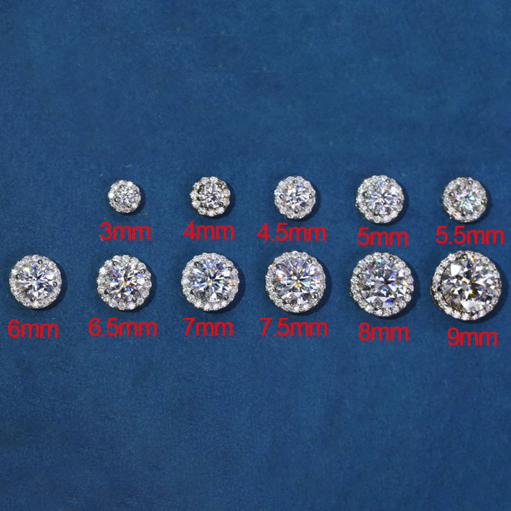 S925 2.12ct Moissanite Ear Stud Earrings For Women 925 Sterling Silver Sparkling Piercing Earring Fine Wedding Jewelry Gifts