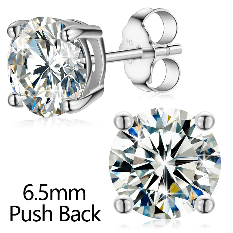 S925 2.12ct Moissanite Ear Stud Earrings For Women 925 Sterling Silver Sparkling Piercing Earring Fine Wedding Jewelry Gifts