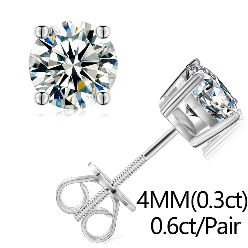 S925 2.12ct Moissanite Ear Stud Earrings For Women 925 Sterling Silver Sparkling Piercing Earring Fine Wedding Jewelry Gifts