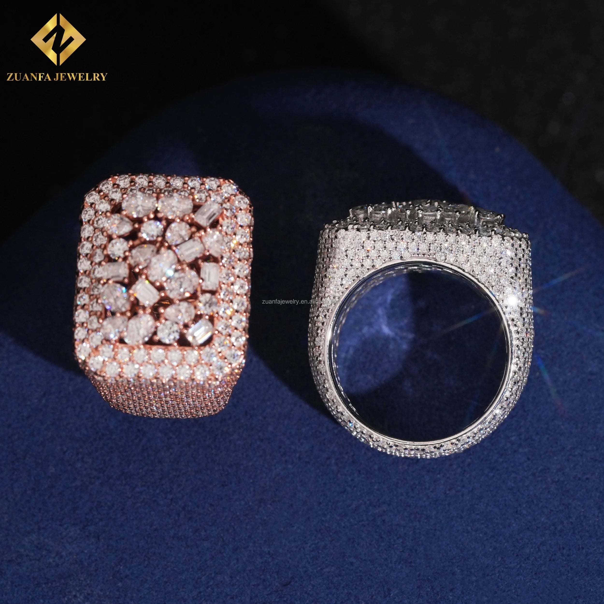 Popular Style Fine Luxury Jewelry Iced Out Hip Hop 925 Sterling Silver Multi Fancy Cut Flawless Moissanite Diamond Hip Hop Ring