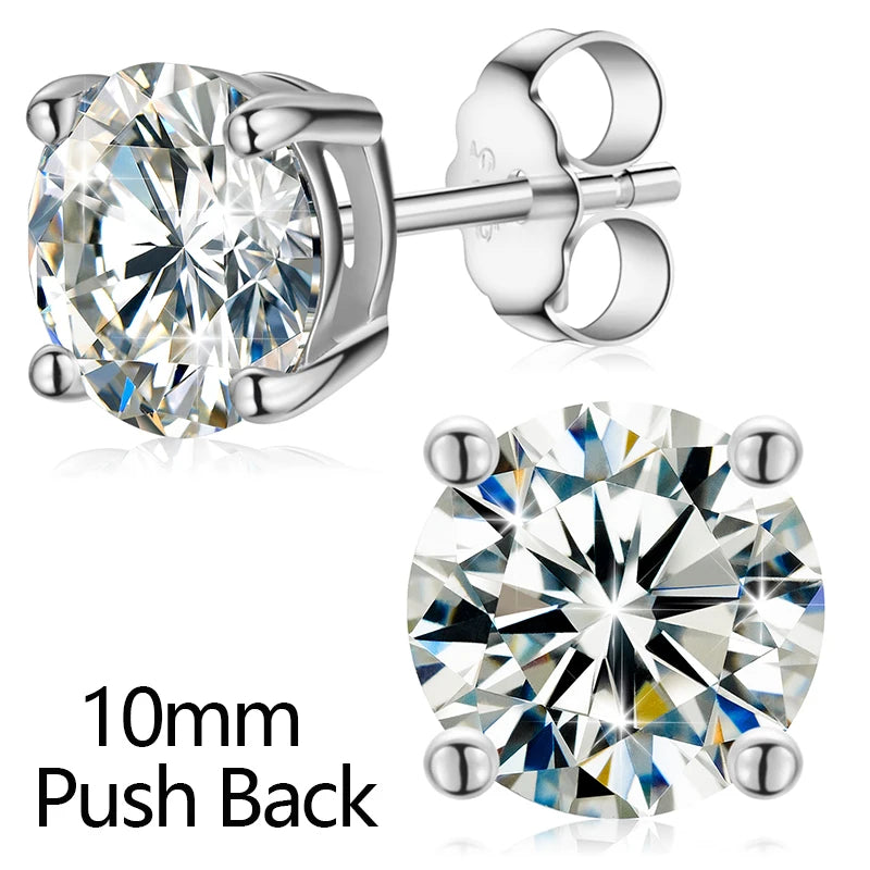 S925 2.12ct Moissanite Ear Stud Earrings For Women 925 Sterling Silver Sparkling Piercing Earring Fine Wedding Jewelry Gifts