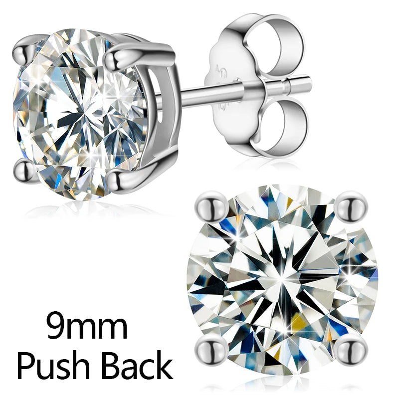S925 2.12ct Moissanite Ear Stud Earrings For Women 925 Sterling Silver Sparkling Piercing Earring Fine Wedding Jewelry Gifts