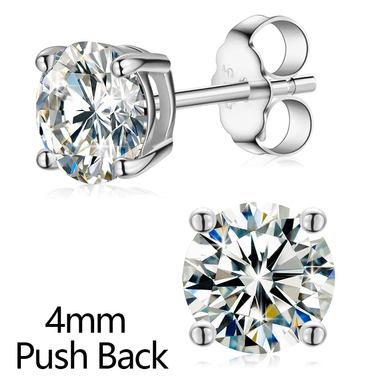 S925 2.12ct Moissanite Ear Stud Earrings For Women 925 Sterling Silver Sparkling Piercing Earring Fine Wedding Jewelry Gifts