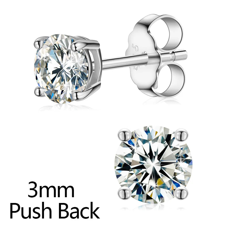 S925 2.12ct Moissanite Ear Stud Earrings For Women 925 Sterling Silver Sparkling Piercing Earring Fine Wedding Jewelry Gifts