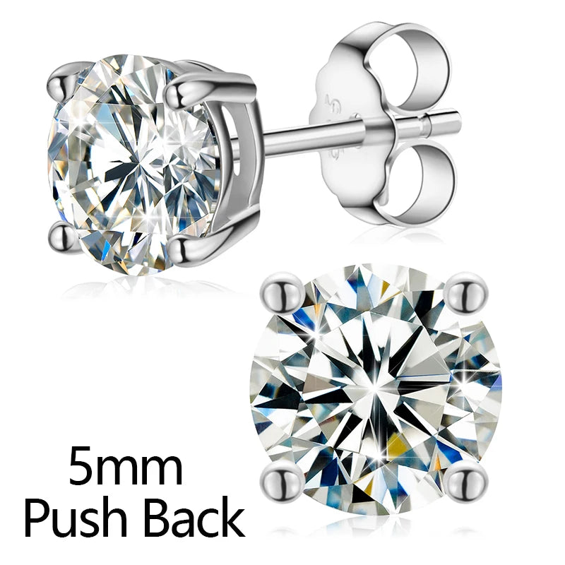 S925 2.12ct Moissanite Ear Stud Earrings For Women 925 Sterling Silver Sparkling Piercing Earring Fine Wedding Jewelry Gifts