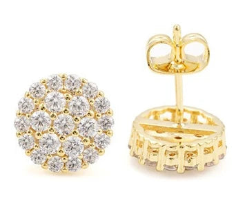 Hot Sale S925 Sterling Silver Earrings - D Color Round Moissanite, Classic Unisex Jewelry