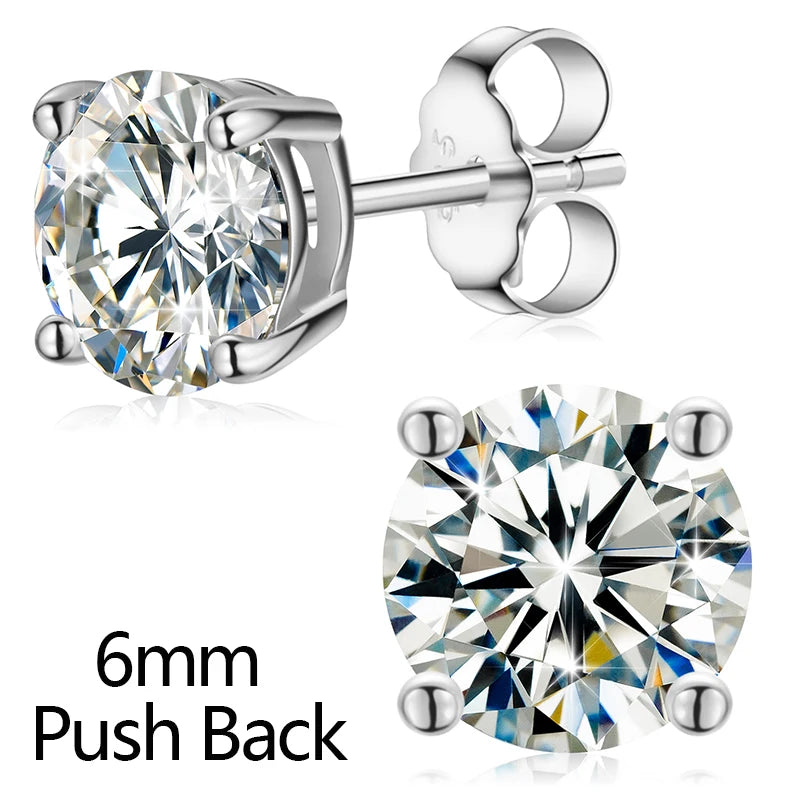 S925 2.12ct Moissanite Ear Stud Earrings For Women 925 Sterling Silver Sparkling Piercing Earring Fine Wedding Jewelry Gifts